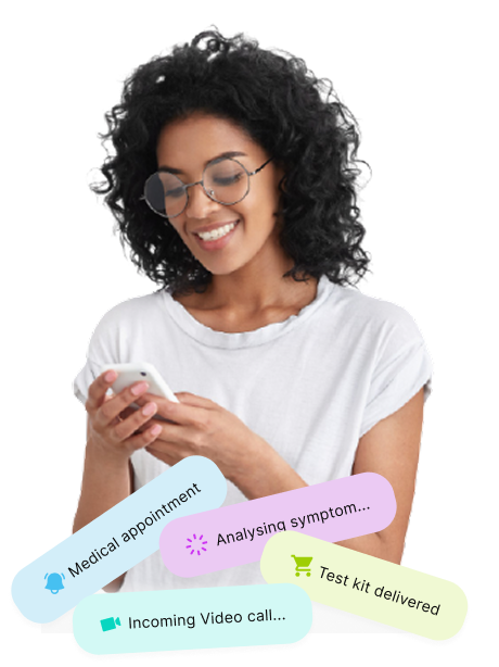 Healthcare professional using mobile app